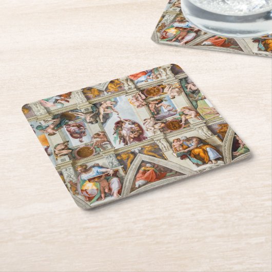 Sixine Chapel Michelangelo - Vatikan, Rom, Italien Rechteckiger Pappuntersetzer (angewinkelt)