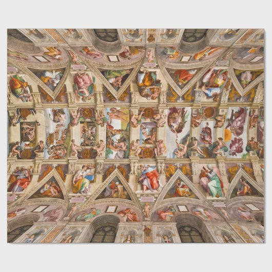 Sixine Kapelldecke von Michelangelo Geschenkpapier (Flach)