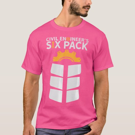 Sixpack für zivile Ingenieure. Engineering Deg. T-Shirt (Vorderseite)