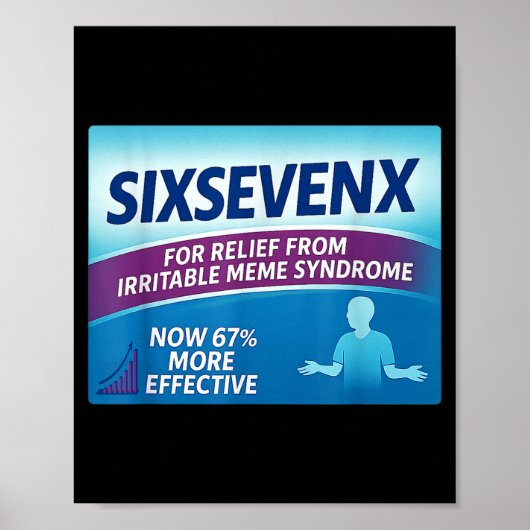 Sixsevenx Relief From Meme Numbers Parody Teacher  Poster (Vorne)