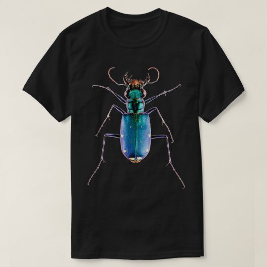 Sixspotted Green Tiger Käfer Cicindela sexguttata T-Shirt (Design vorne)
