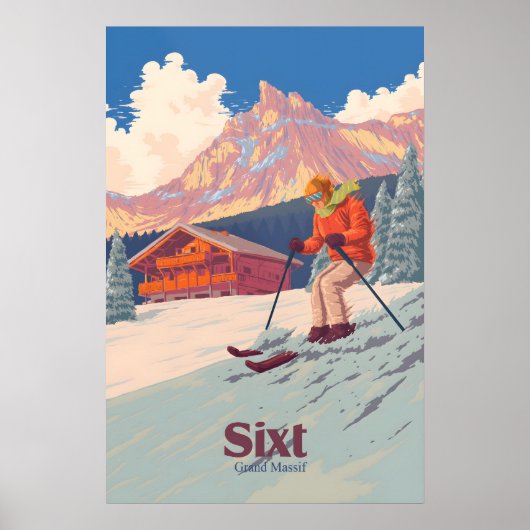 Sixt Skigebiet Reiseplakat Poster (Vorne)