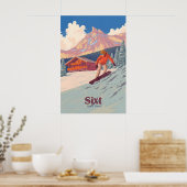 Sixt Snowboarden Reiseplakat Poster (Küche)