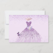 Sixteenera Save the Date Dusty Lila Gown Einladung (Rückseite)