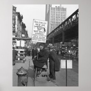 Sixth Avenue Sign Man, 1937 Poster