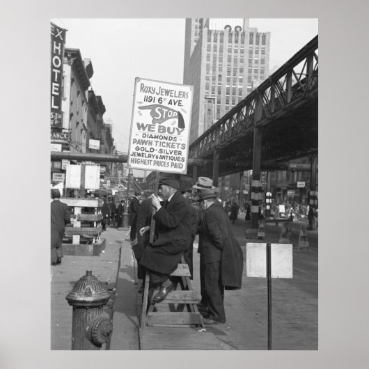 Sixth Avenue Sign Man, 1937 Poster (Vorne)