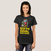 Sixth Goal Machine Soccer Robot 6th Birthday  T-Shirt (Vorne ganz)