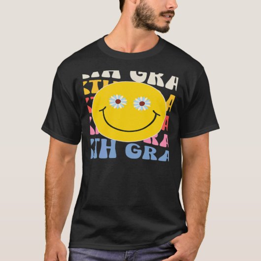 Sixth Grade Smile Groovy Back To School 6th Grade  T-Shirt (Vorderseite)