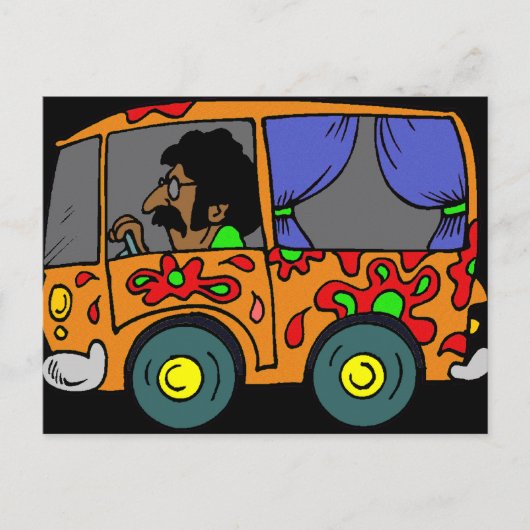 Sixties Hippie Van Postkarte (Vorderseite)