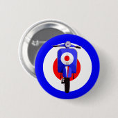 Sixties Look Scooter auf Modscheibe Button (Vorne & Hinten)