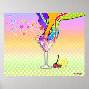 SIXTIES POP ART STYLE MARTINI POSTER