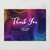 Sixties Vibe Circles & Wirbel Muster Vielen Dank Postkarte (Vorderseite)