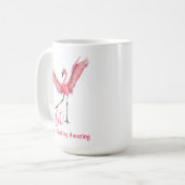  Sixtieth Birthday Flocking Amazing Flamingo Kaffeetasse (Vorderseite Links)