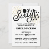 Sixtieth Milestone Geburtstag Einladung (Vorderseite)