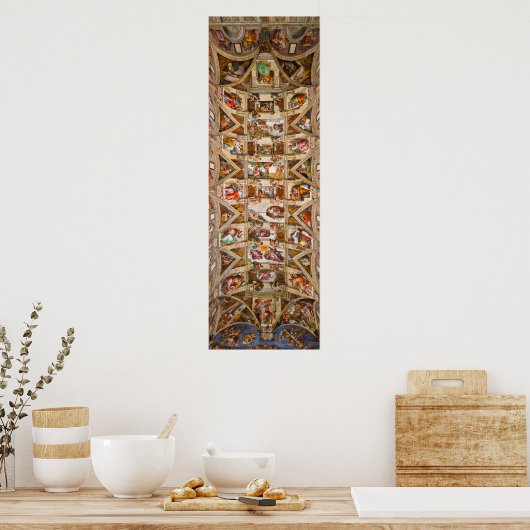 Sixtinische Kapelldecke, 1512 von Michelangelo Poster (Küche)