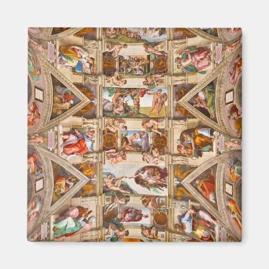 Sixtinische Kapelldecke von Michelangelo Buonarrot Magnet (Vorne)
