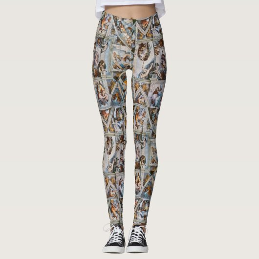 Sixtinische Kapelle von Michelangelo Yoga Running Leggings (Vorderseite)
