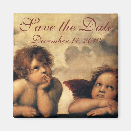 Sixtinische Madonna Engel von Raffael Hochzeit Magnet (Vorne)