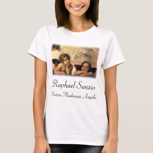 Sixtinische Madonna Engel von Raffael Sanzio T-Shirt (Vorderseite)