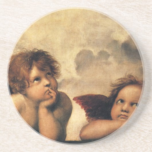 Sixtinische Madonna Engel von Raphael Sanzio Untersetzer (Vorne)
