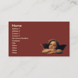Sixtinische Madonna Engel von Raphael Sanzio Visitenkarte