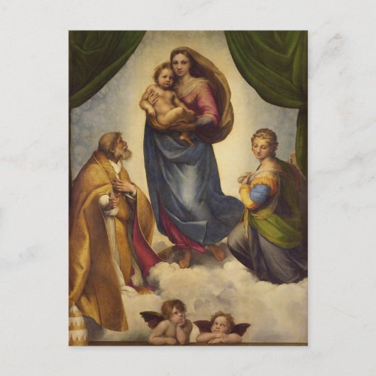 Sixtinische Madonna von Raphael Postkarte (Vorderseite)