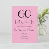 Sixty and Fabulous 60th Birthday Party  Einladung (Stehend Vorderseite)