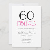 Sixty and Fabulous 60th Birthday Party  Einladung (Vorderseite)