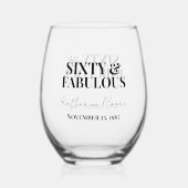 Sixty and Fabulous  60th Birthday Party Weinglas Ohne Stiel (Rückseite)