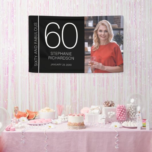 Sixty and Fabulous 60th Birthday Photo Poster Banner (Party)