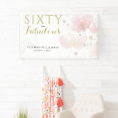Sixty and Fabulous Black Pink 60th Birthday Banner (Insitu)