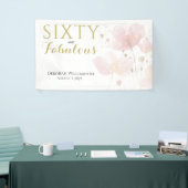 Sixty and Fabulous Black Pink 60th Birthday Banner (Messeveranstaltung)