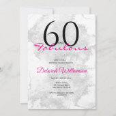 Sixty and Fabulous Black Pink 60th Birthday Einladung (Vorderseite)