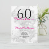 Sixty and Fabulous Black Pink 60th Birthday Einladung (Stehend Vorderseite)