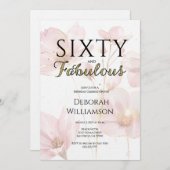 Sixty and Fabulous Black Pink 60th Birthday Party Einladung (Vorne/Hinten)