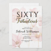 Sixty and Fabulous Black Pink 60th Birthday Party Einladung (Vorne/Hinten)