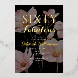 Sixty and Fabulous Black Pink 60th Birthday Party Folieneinladung
