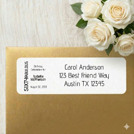 Sixty and Fabulous Bold Birthday Return Address