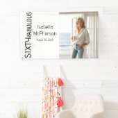 Sixty and Fabulous Bold Black Photo 60th Party Banner (Insitu)