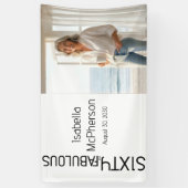 Sixty and Fabulous Bold Black Photo 60th Party Banner (Vertikal)