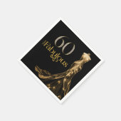 Sixty and Fabulous Gold Dress Black 60th Birthday Serviette (Ecke)
