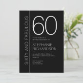 Sixty and Fabulous Modern 60th Birthday Party Einladung (Stehend Vorderseite)