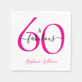Sixty and Fabulous Name 60th Birthday Party Serviette (Vorderseite)