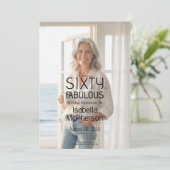 Sixty and Fabulous Photo 60th Birthday Party Einladung (Stehend Vorderseite)