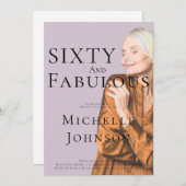 Sixty and Fabulous Photo 60th Birthday Party Einladung (Vorne/Hinten)