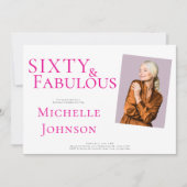 Sixty and Fabulous Photo 60th Birthday Party Einladung (Vorderseite)