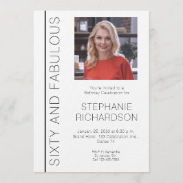 Sixty and Fabulous Photo 60th Birthday Party Einladung