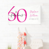 Sixty and Fabulous Pink 60th Birthday Party Banner (Insitu)