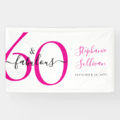 Sixty and Fabulous Pink 60th Birthday Party Banner (Horizontal)