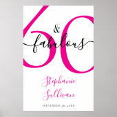 Sixty and Fabulous Pink 60th Birthday Party Poster (Vorne)